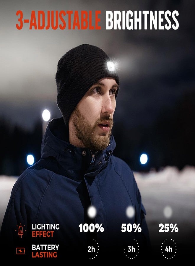 SYMNTEM Unisex Beanie Hat with Light, Rechargeable Headlight Cap, Stocking Stuffers for Men, Cool Gadget Gifts for Him, Birthday Gifts for Women, Black - Image 3